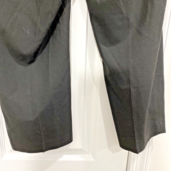 TALBOTS Size 14W Classic Black Pants HERITAGE Flat Front Elastic Insert Waist - Picture 5 of 8